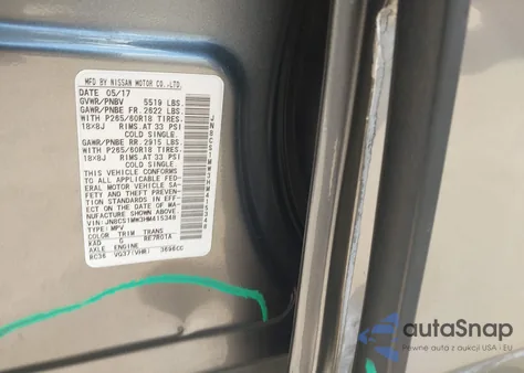 2017 Infiniti Qx70 from USA, damaged, VIN JN8CS1MW3HM415348